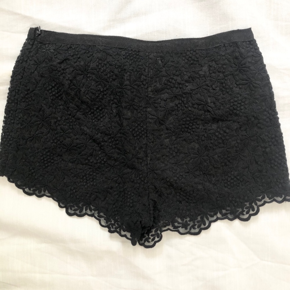 Black Lace side-zip shorts